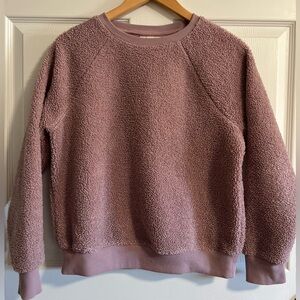 Women’s Light purple/pink Sherpa crewneck, Sz XS